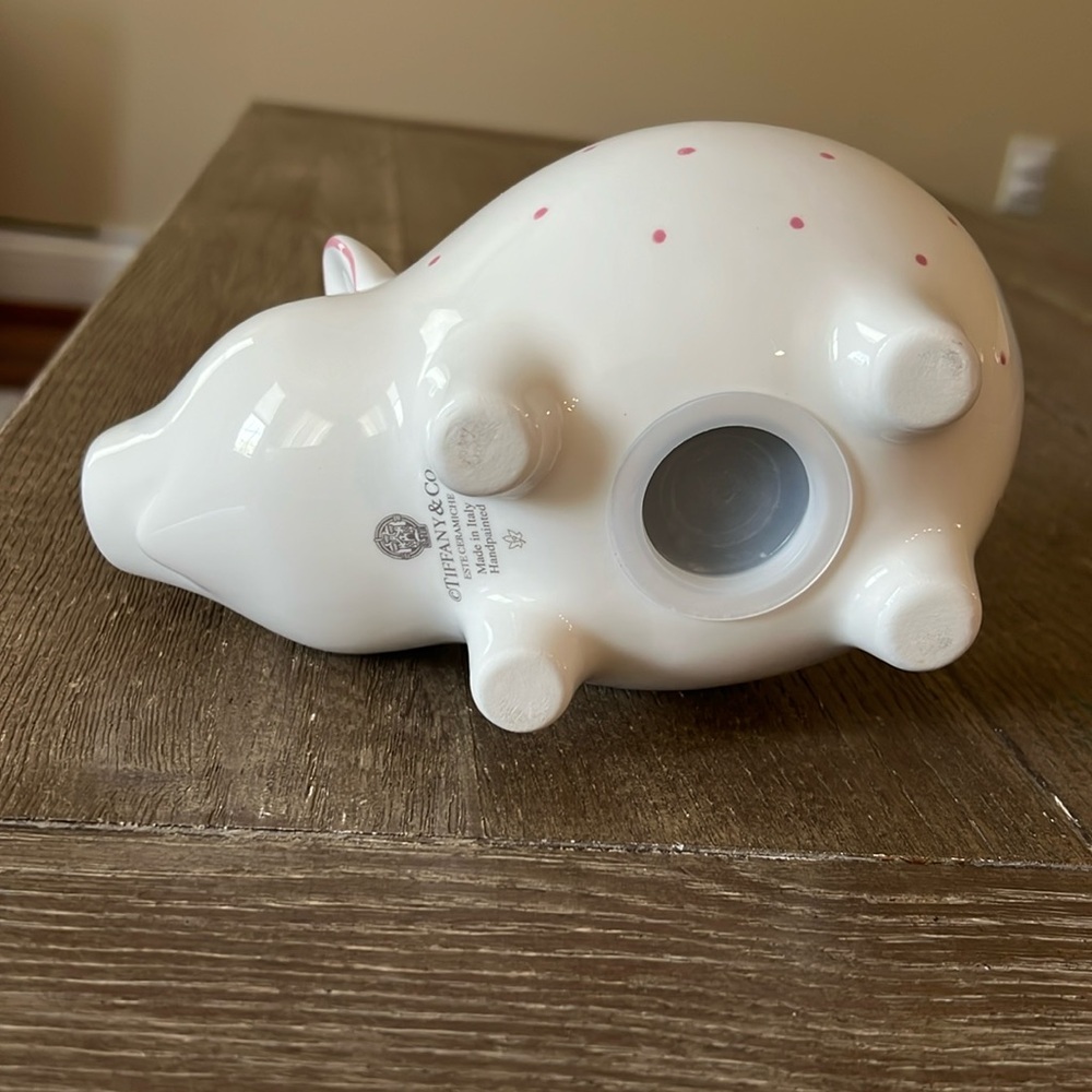 NWB Tiffany & Co. Retired Dot Piggy Bank in Pink - Picture 7 of 11